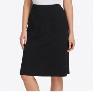 Missook knee length skirt pint knit black stretch SZ SM